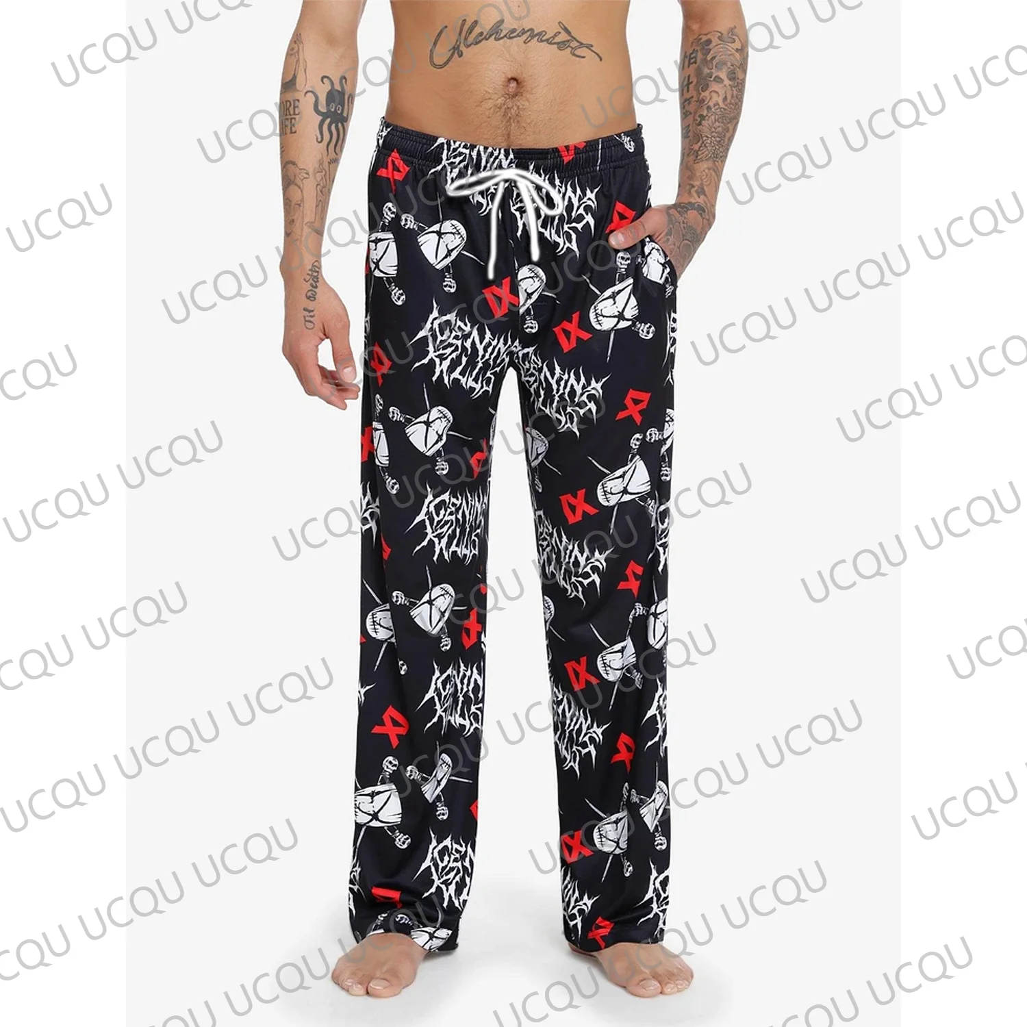 Ice Nine Kills Icons Hose für Erwachsene, Loungewear, Schlaf-Pyjama-Hose, übergroße Pyjama-Hose für Erwachsene/Kinder, 3D-gedruckter Pyjama