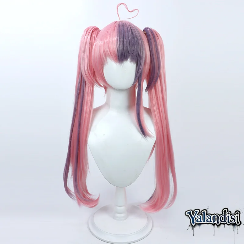 Yalandisi& NIJISANJI Virtual YouTube Ironmouse Cosplay Wig Halloween Party Prop Synthetic Hair Heat Resistant Fiber+Wig Cap