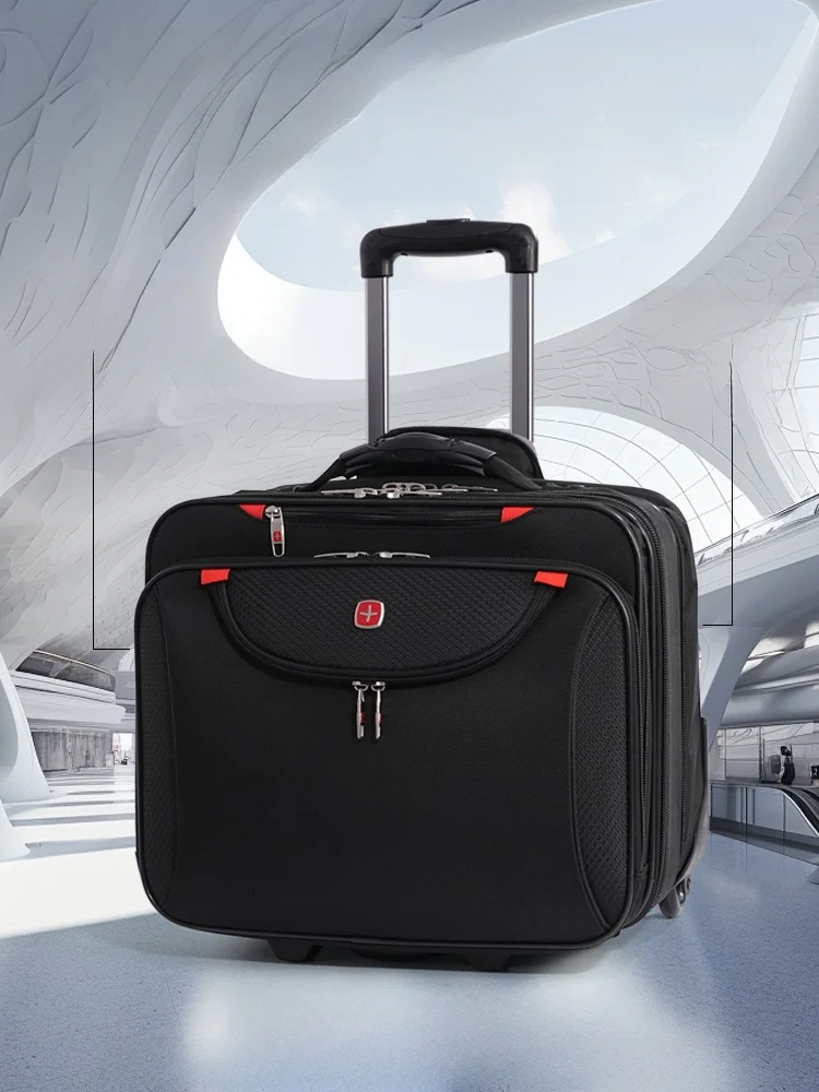 Maleta de viaje Busin, caja de archivos multicapa, bolsa para ordenador portátil, moda juvenil, cierre de cremallera, rueda Universal