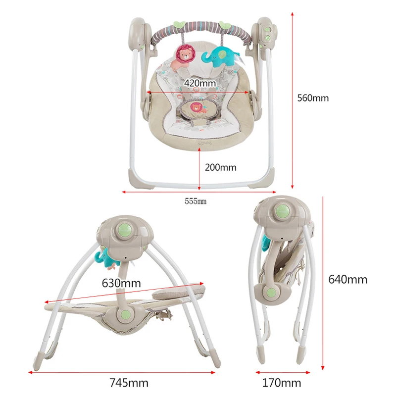 Música elétrica cadeira de balanço do bebê para acalmar o balanço reclinável do bebê para dormir berço cama cadeira do sono do bebê