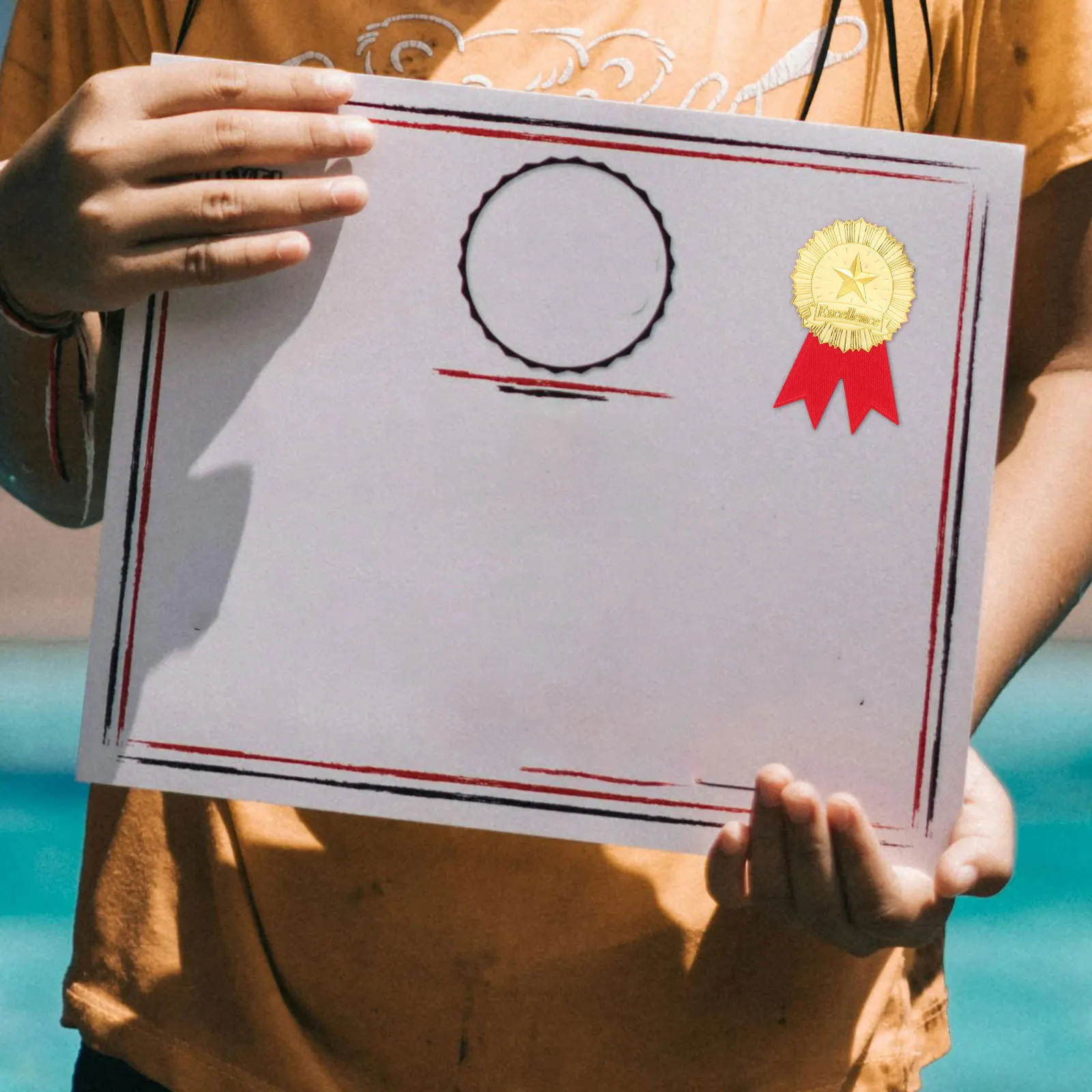 

Certificate Sealing Stickers Adhesive Diploma Excellence Decals Medal Graduation Celebration