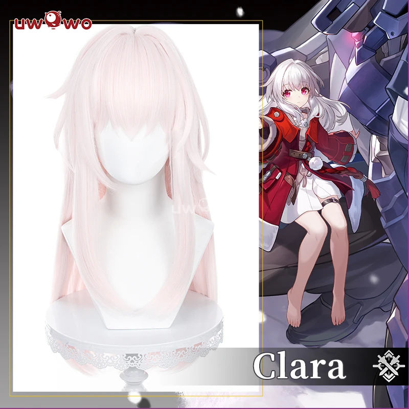 

UWOWO Honkai Star Rail Clara Cosplay Wig Long Light Pink Hair Heat Resistant