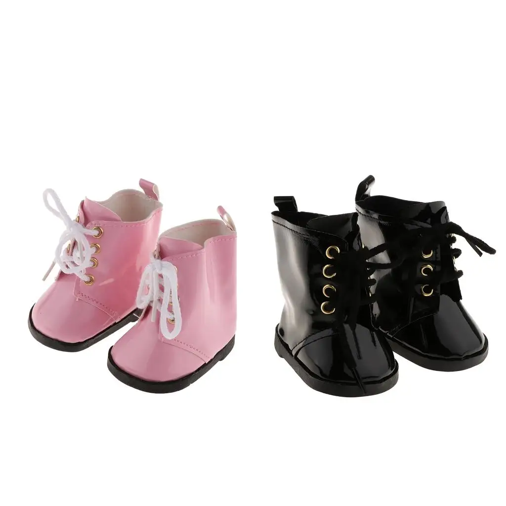 

Розовые/черные сапоги для куклы AG, 18-дюймовая кукла, подарки для девочек