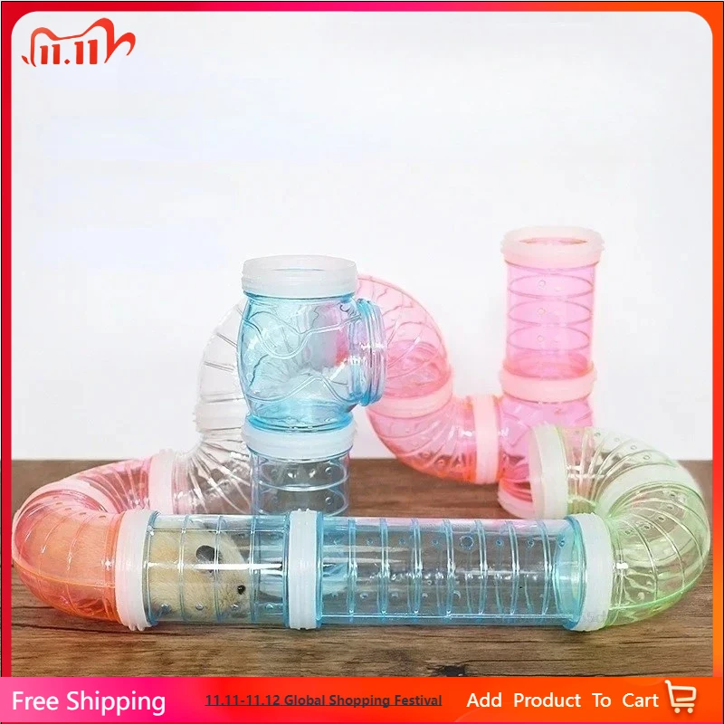 

Cute DIY Hamster Tunnel Toy Pet Sports Training Pipeline Transparent Runway Toy Pet Hamster Game for Small Animal Accessories