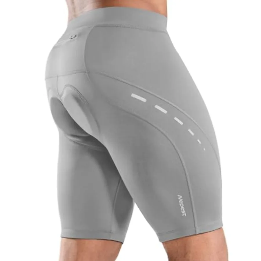 

Nepest Men's Bike Shorts 4D Padded Cycling Road Biking Riding Biker Bicycle Mountain Cycle Shorts Zipper Pockets