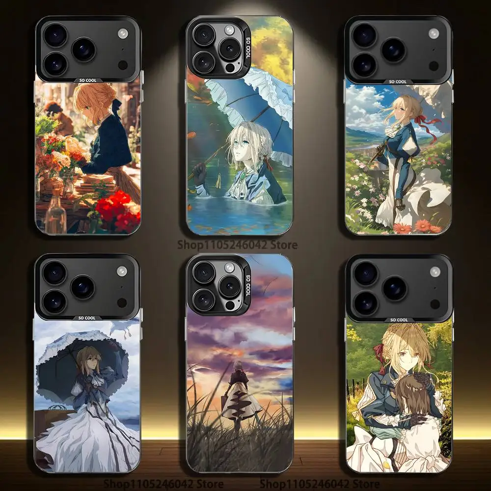 

V-Violet Evergarden Novel For iPhone 17,16,15,14,13,12,11,Mini,Pro,E,SE4,XS,MAX Black Candy Matte Cover