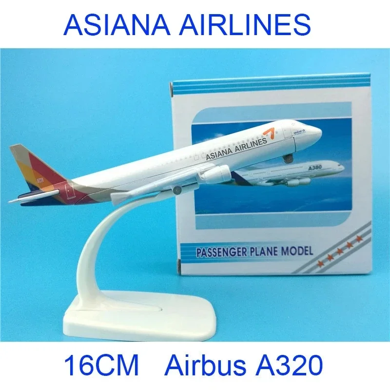 

Air passenger plane model A320 Asiana Airlines aircraft A320 Alloy Simulation Airplane Model for Kids Toys Christmas gift