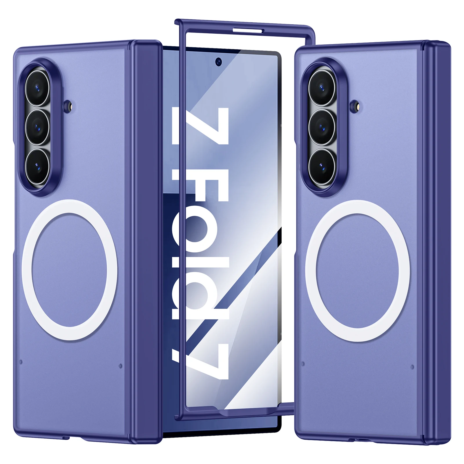 

Чехол для Magsafe для Samsung Galaxy Z Fold 7, матовый прозрачный шарнир с зеркальной пленкой, складной универсальный жесткий чехол Funda