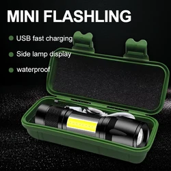Rechargeable Mini Led Flashlight Zoomable Portable Flashlight Outdoor Camping Fishing Emergency Light Waterproof Flashlight