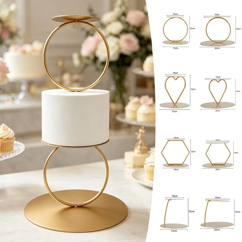 Gold Metal Floating Decorative Cake Stand Small Cute Party Tiers Cake Stand Dessert Stand for Wedding Birthday Party Decoration