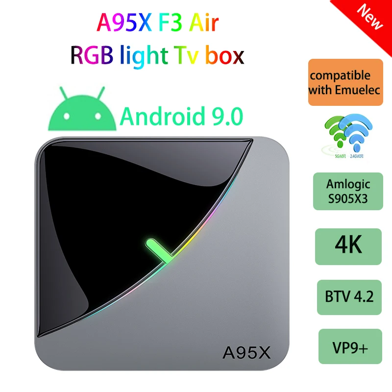 A95X F3 Air tv box android 2022 Smart home Amlogic S905X3 2G 16G 4G 32G 64G 4K Android 9.0 2.4G 5G dual band Wifi Set top box