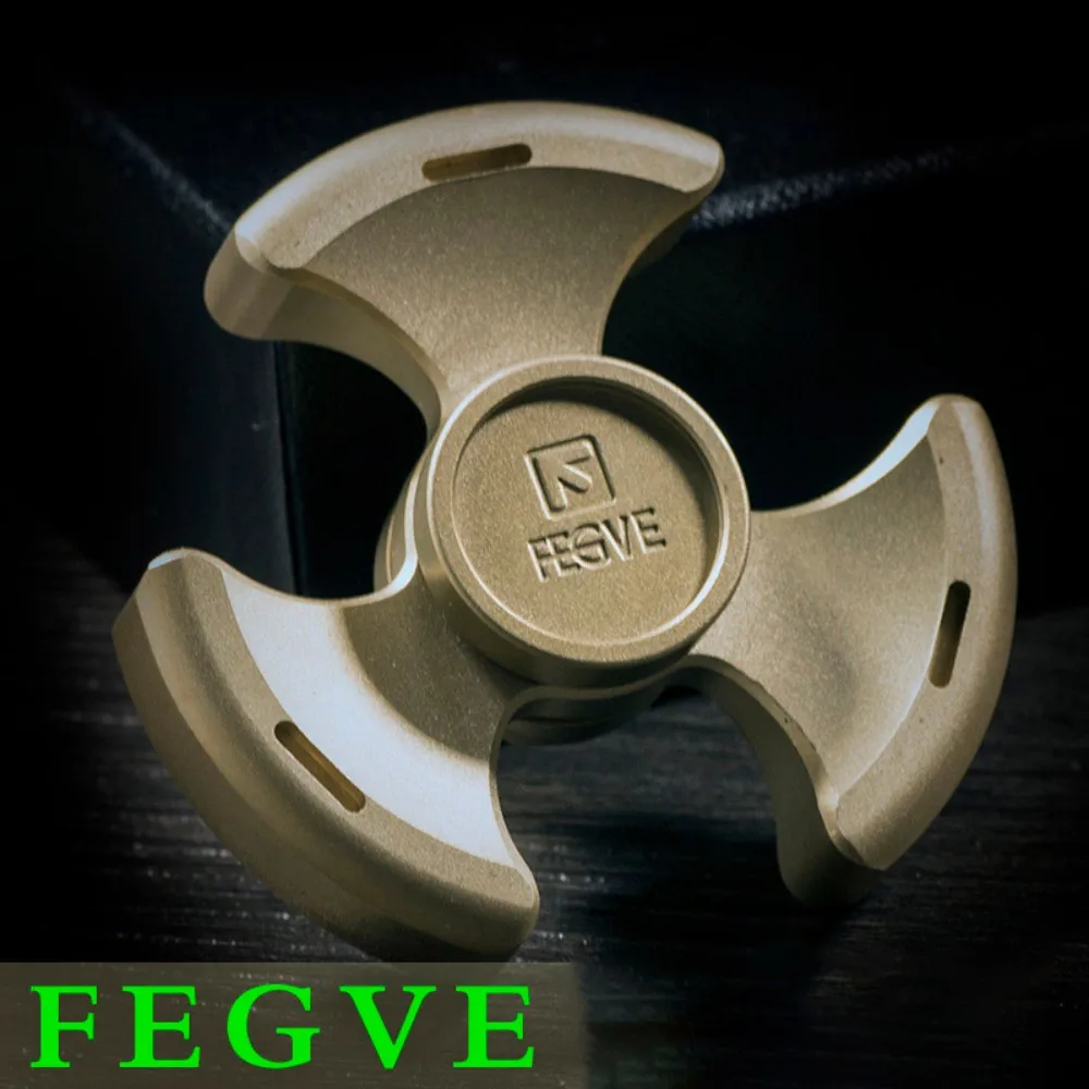Fegve edc fidget spinner latão três folhas spinner brinquedos para adultos design original gadgets de alívio de ansiedade