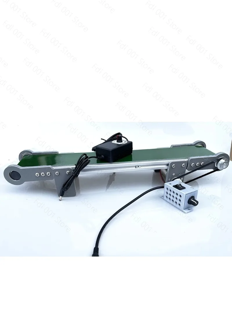 PVC desktop small conveyor belt conveyor forward and reverse suspension speed regulation line model popular science friction DIY