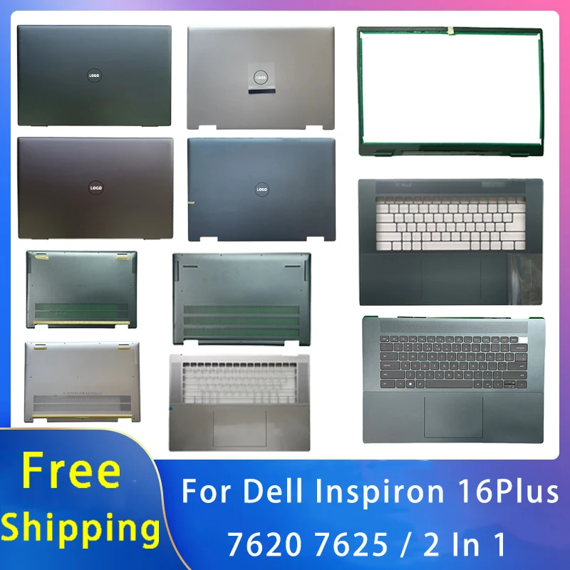 New For Dell Inspiron 16plus 7620 7625 / 2 In 1;Replacemen Laptop Accessories Lcd Back Cover/Palmrest/Bottom/Keyboard With LOGO