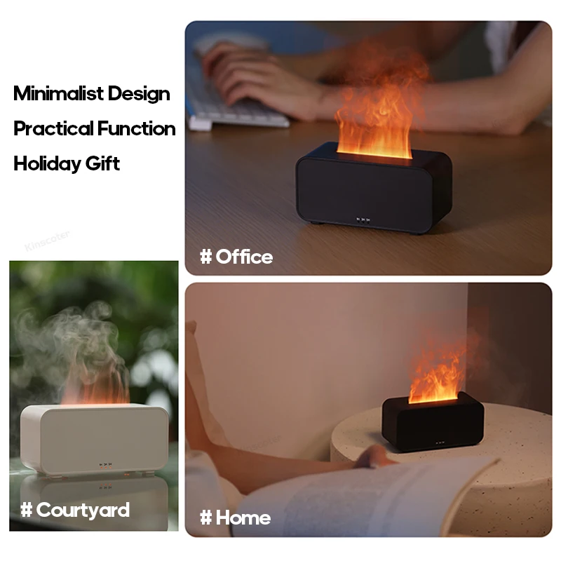 Nieuwe Mini Aroma Diffuser Luchtbevochtiger Ultrasone Cool Mist Maker Fogger LED Essentiële Olie Vlam Lamp Difusor