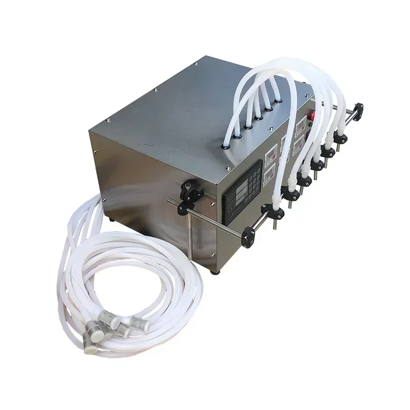 Small Six Head Semi-automatic Canning Machine, Suitable for Mechanical Drinks, Wine, Perfume, Bottled Water, Essential Oil