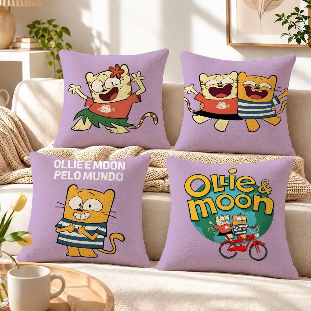 TV Series The Ollie & Moon Show Cushion Cover Soft Short‑Plush Pillowcase, Decor for Sofa & Bedroom, Perfect Holiday Gif