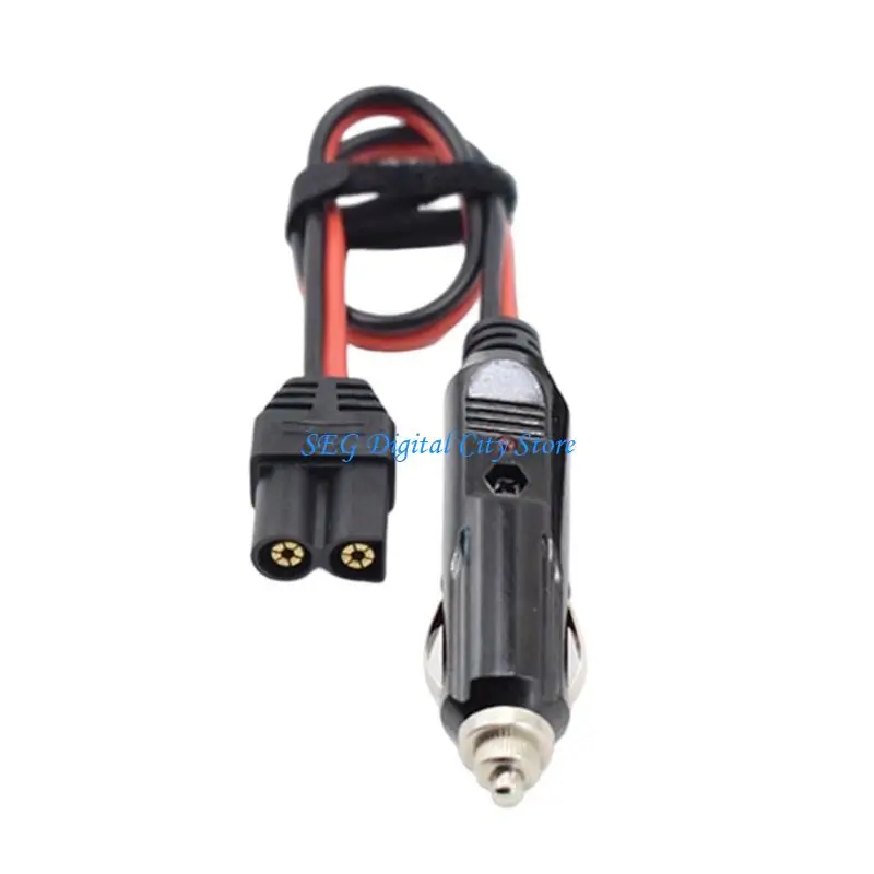 U75B 12V 24V Connection Cable with EC5 Connector and LED Light, 40 PVC Wire for Vehicle Outlet Connection Use in Emergency
