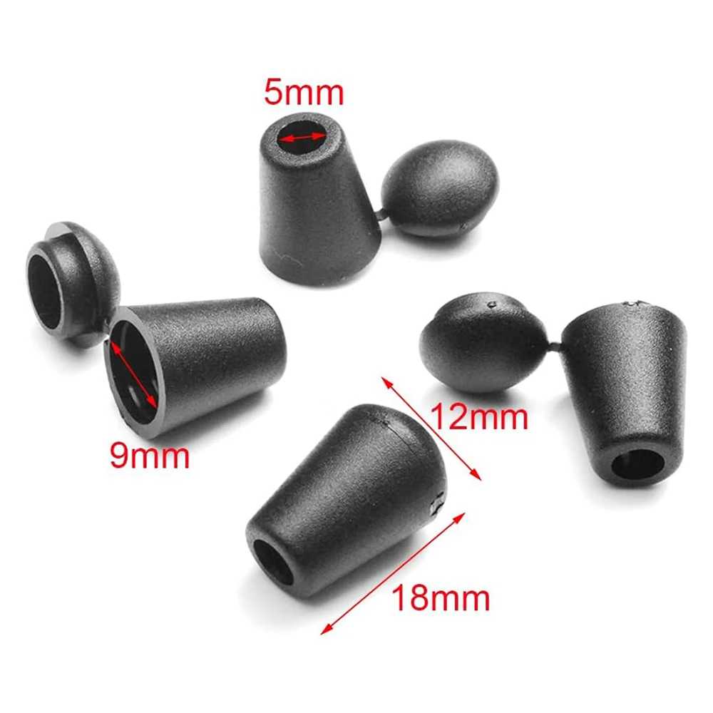 13pcs Cord Ends Bell Stopper with Lid Lock, Plastic Toggle Clip for Shoelace Clothes Trousers Pants Windbreaker Hoodie Drawstr