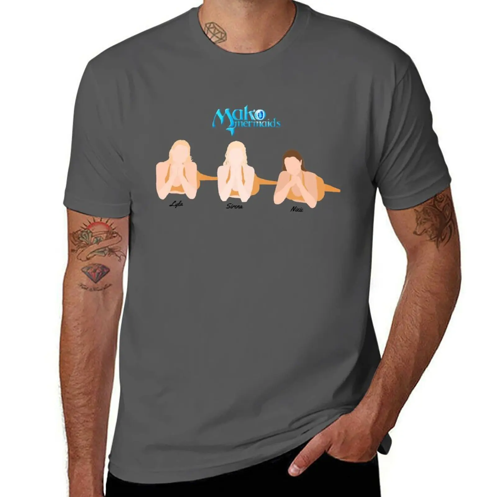 

Lyla, Sirena and Nixie Mako Mermaids T-Shirt funny t shirts man t shirt man casual t shirts for man slim fit T-Shirt