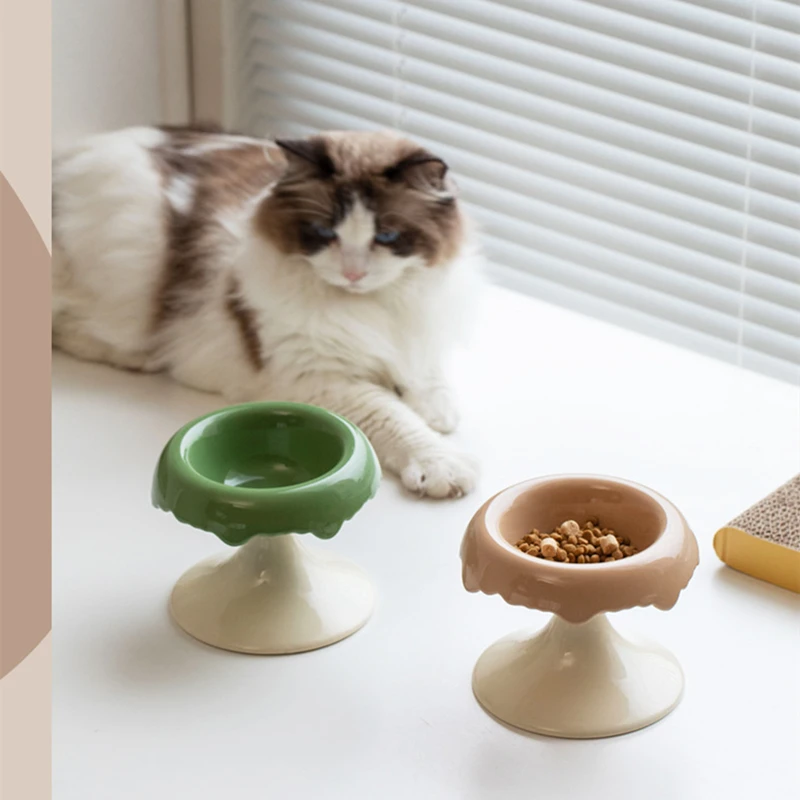 Creative Ceramic Tall Pet Bowl Neck Care Dog Tableware Home Pet Supplies Animal Food Bowl Pet Slow Food Bowl  Cat Bowls