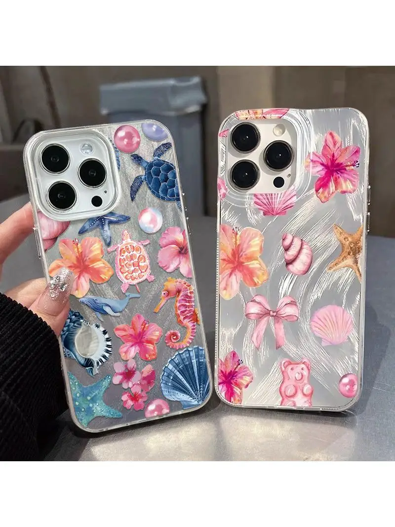 Coque colorée en forme d'étoile de mer et de corail, méduse, pour Samsung Galaxy S25 S24 S23 S22 Ultra Plus S24 FE A56 A55 A15 A35 A36 A26 A54 A34 A06