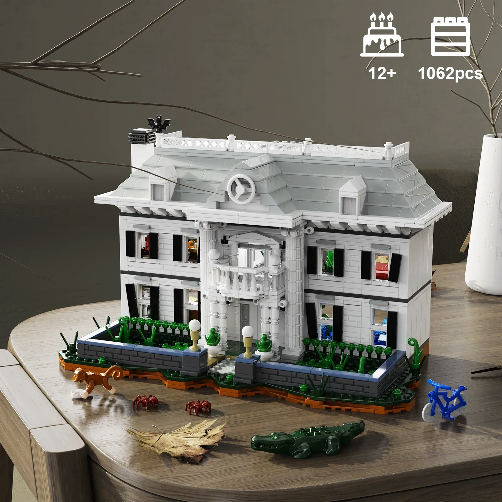 BuildMOC Braved Game House Building Kit White Apartment Palace Blocks Kids and Film Game Fans Gifts(1620 Pieces)