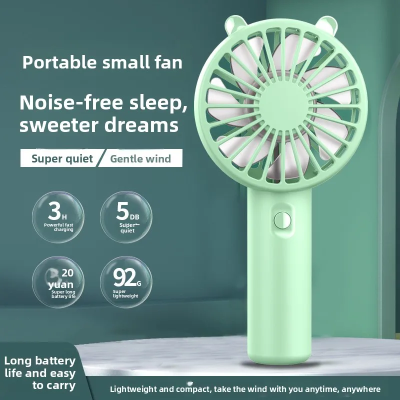 62g Lightweight Handheld Fan Ultra Quiet 5dB 20H Long Battery USB Rechargeable Personal Fan For Summer Outdoor Travel Desk