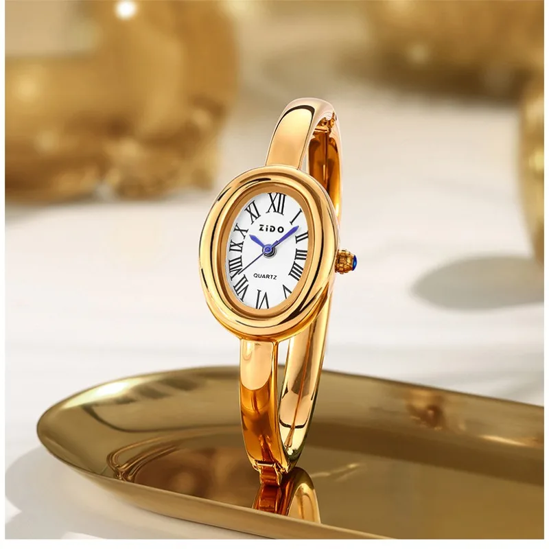 

New Women's Luxury Watch, Elegant Oval Bracelet Design, Quartz Movement, Unique Style, High-End Fashion Accessory