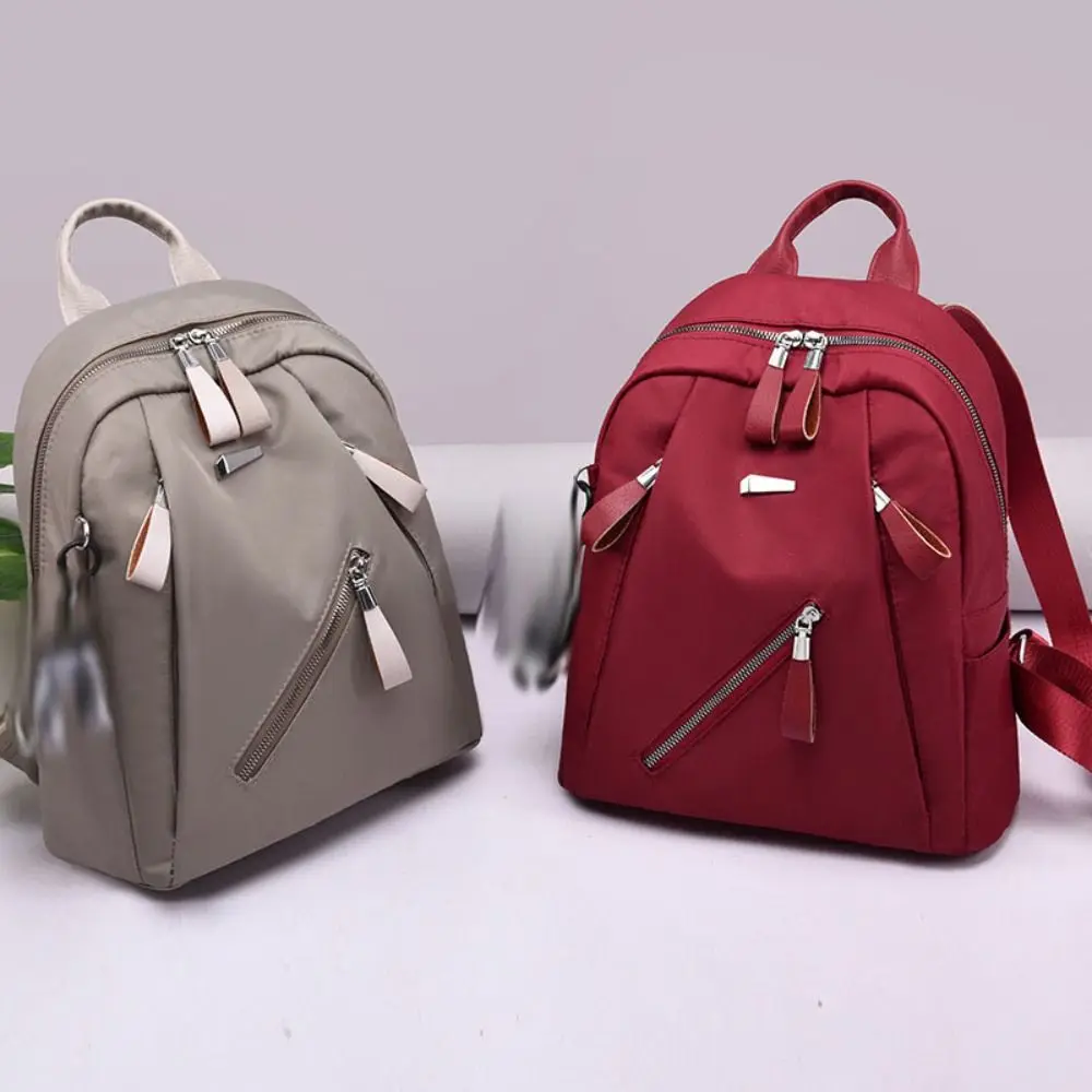 Cute PU Multi Pouch Backpack Small Pack Solid Color Solid Color Shoulder Bag Korean Style Handbag Retro Backpack Outdoor