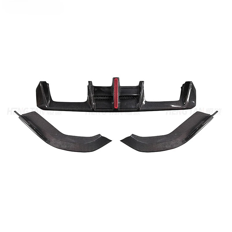 

For 2021 + BMW M3 M4 G80 G82 Dry Carbon Fiber AE Rear Bumper with Lighted Rear Lip