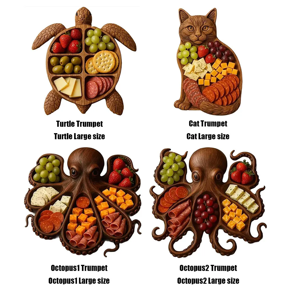 Plato de charcutería, tablero de charcutería, bandeja multifunción para servir alimentos, bandeja de madera para servir queso, carnes y frutas