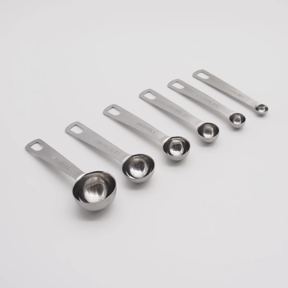 

6Pcs Measuring Spoon Set Stainless Steel Food Grade Kitchen Tools Accurate Measurement for Liquid Dry Ingredients