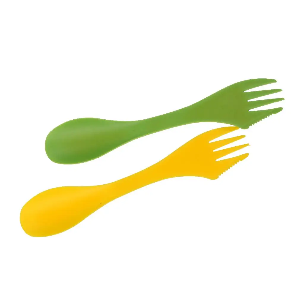 Multi-functional Camping Spork Fork Cutlery Set Bpa-free Hiking Utensils Picnic Kitchen Gadgets for Outdoor Travel