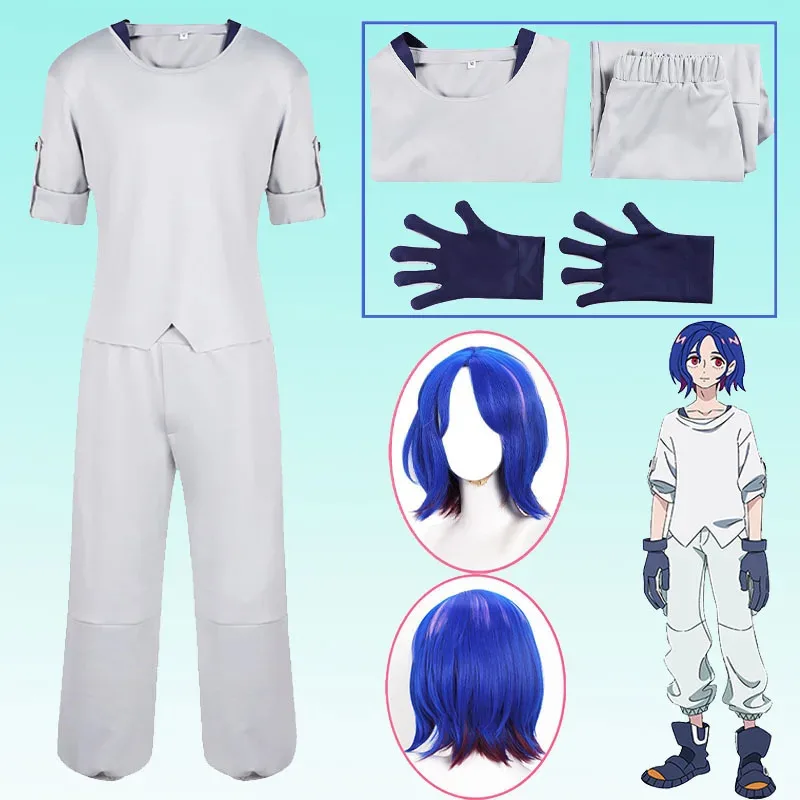 

Shuji Ito Cosplay Gundanm Costume White Uniform Jacket Gloves Pants Shuji Ito Wig Suit Halloween Party Anime Disguise Prop
