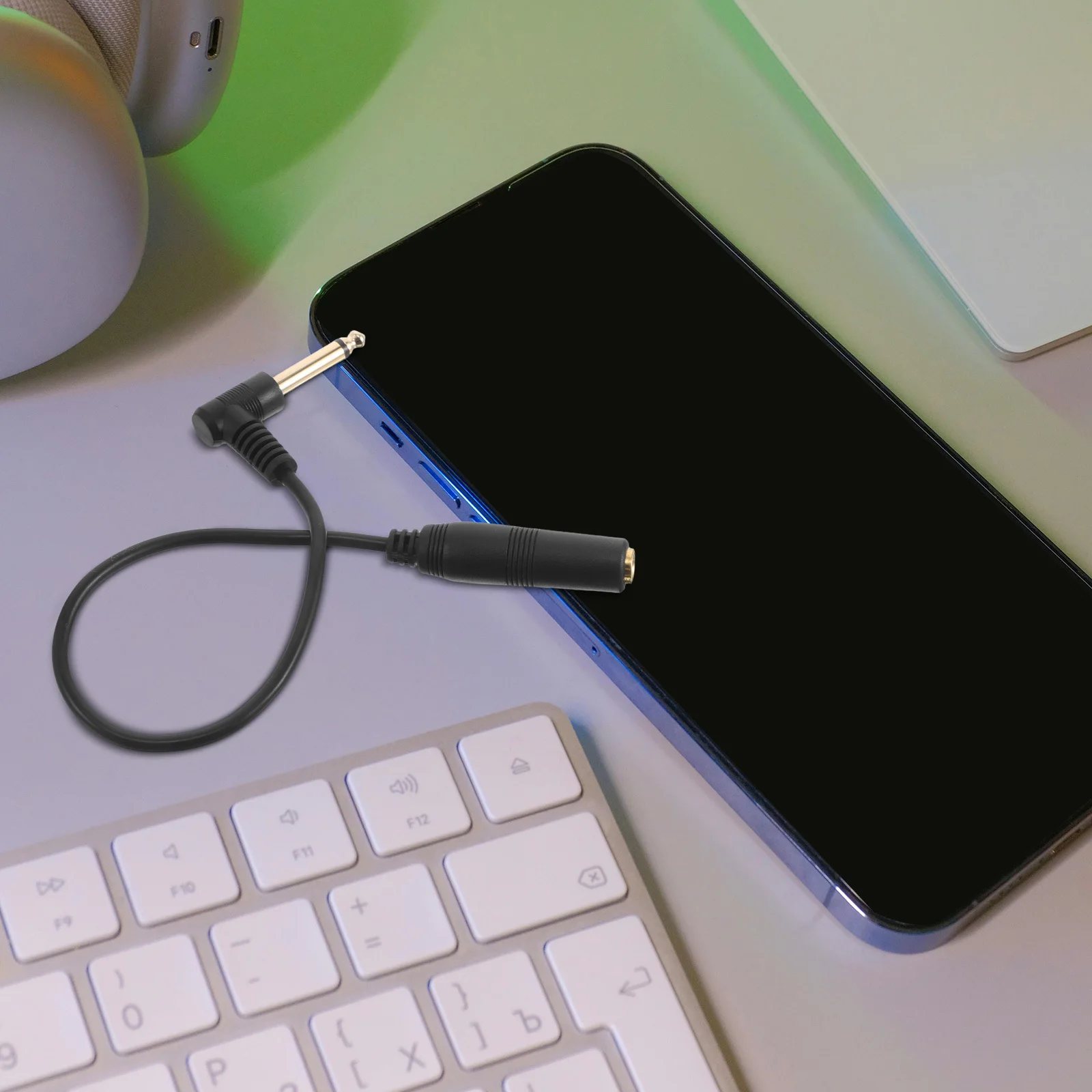 

Right Angle Male to Female Microphone Extension Cable for Guitar Audio Adapter Flexible Design Tight Spaces Live Performance