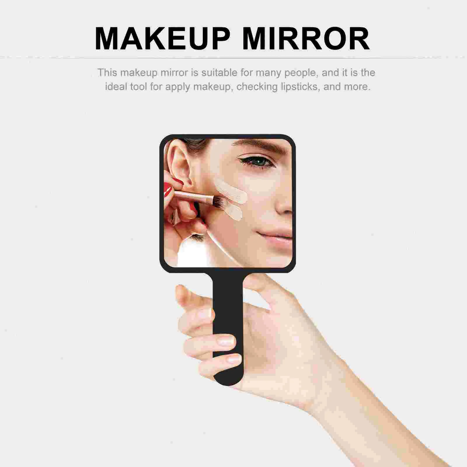 Vintage Handheld Vanity Mirror Miss Black Magnifying Abs Makeup with Handle Portable