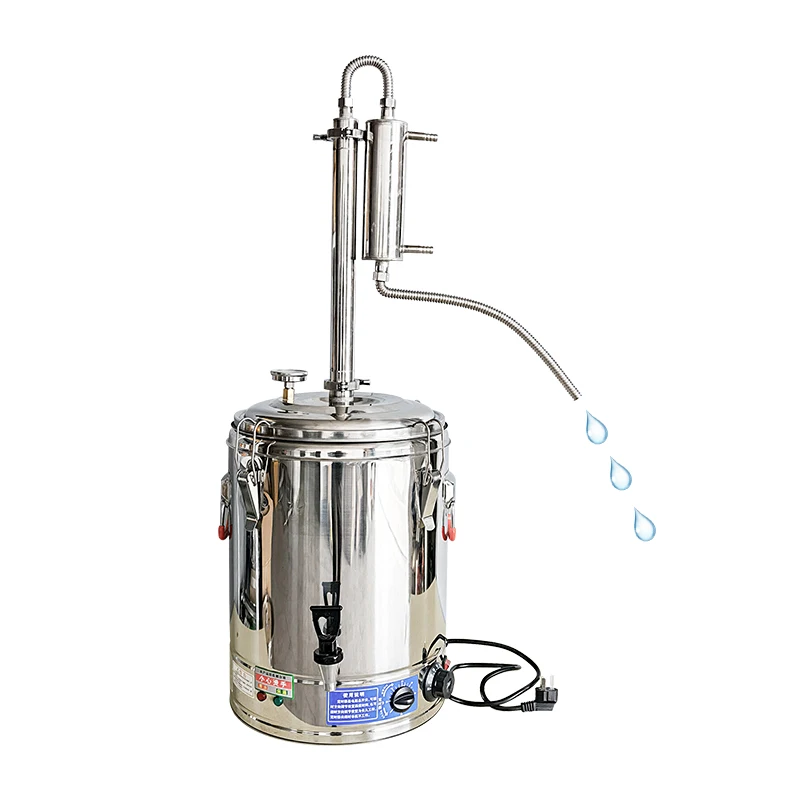 25L Stainless Steel Alcohol Distiller Twin Tower Moonshine Whiskey Brandy Distilled Water Machine for Home Brewing