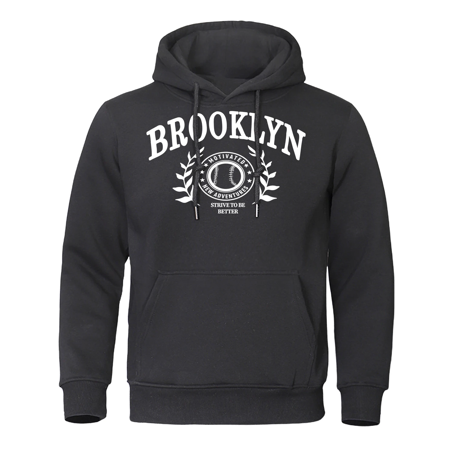 Brooklyn Motivated New Adventures Prints Hoodie Mens Hip Hop Fashion Streetwear Casual Warm Clothes Loose Pullovers Men Hoodies