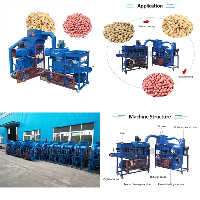 2026 CE Factory Supply 1tph Groundnut Peanut Shelling Machine Peanut Sheller With Cleaning Function