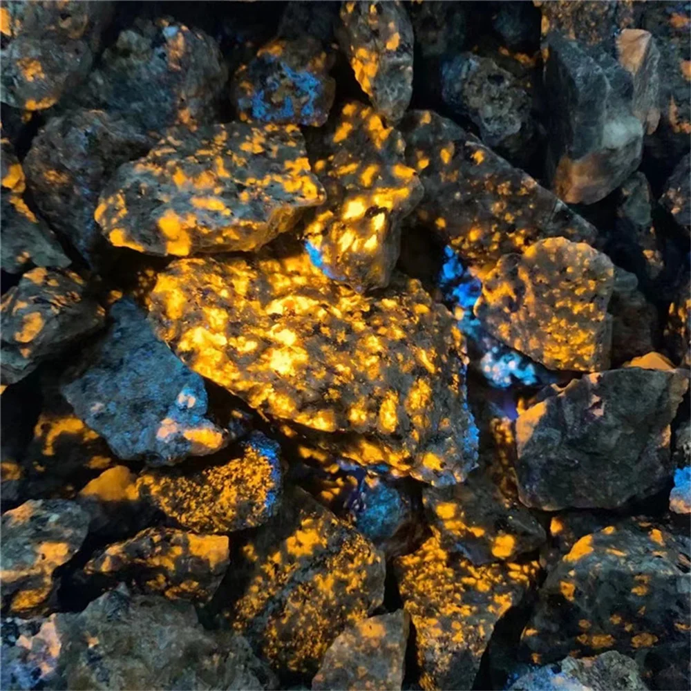 Natural American Yooperlites Flame Stones Fluorescent Stone Energy Reiki Specimens Aquarium Home Room Decor Gems Crystal