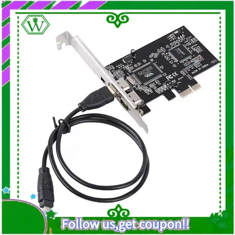 Reliable-PCI-E Express Card, 1394A IEEE 1394B Controller Card Cable, High Speed Data Transfer, Video Editing, Audio Recording Du