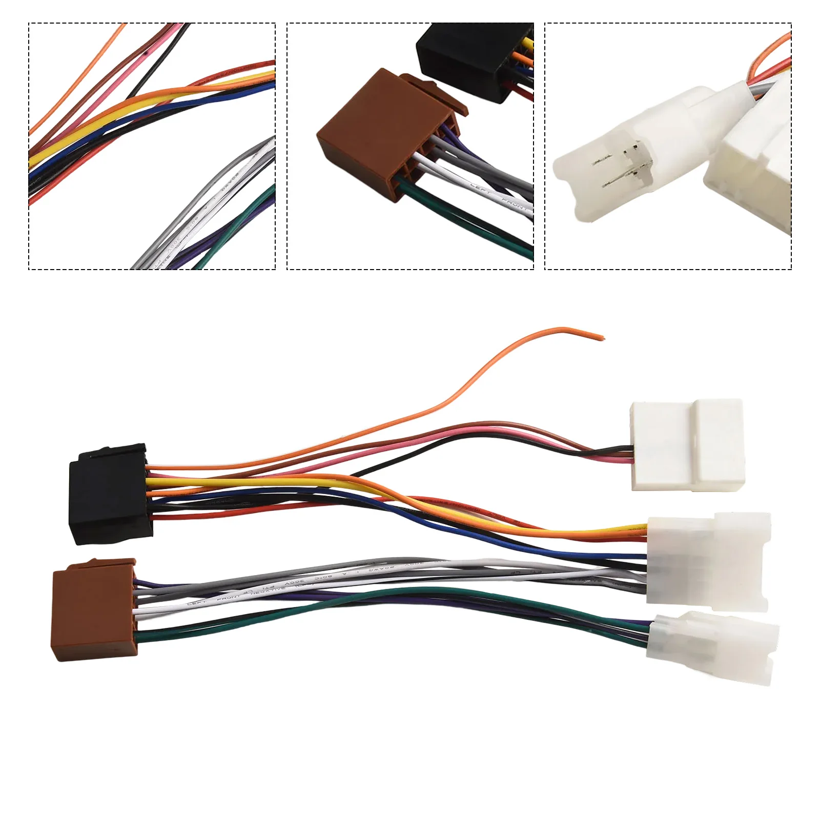16Pin Interface Black Car Radio Adapter Durability Assurance Reliable Performance Direct Control Via Steering Wheel
