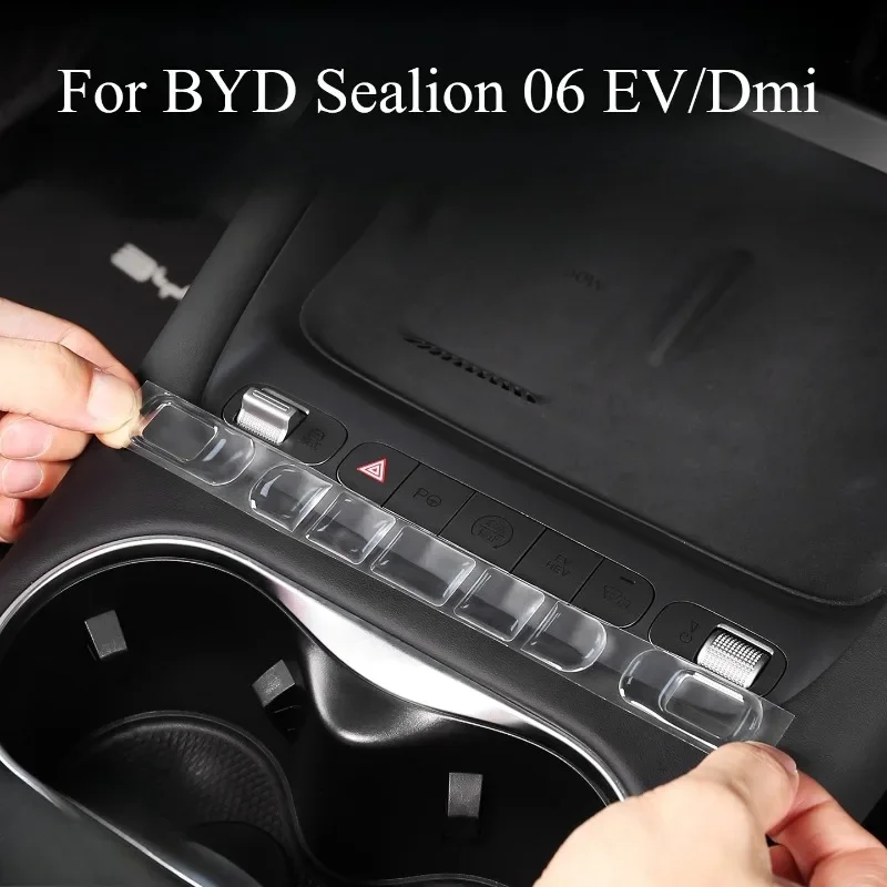 For BYD Sealion 06 EV/Dmi Gear Button Transparent Sticker Protective Steering Wheel Glass Switch Modification Accessories