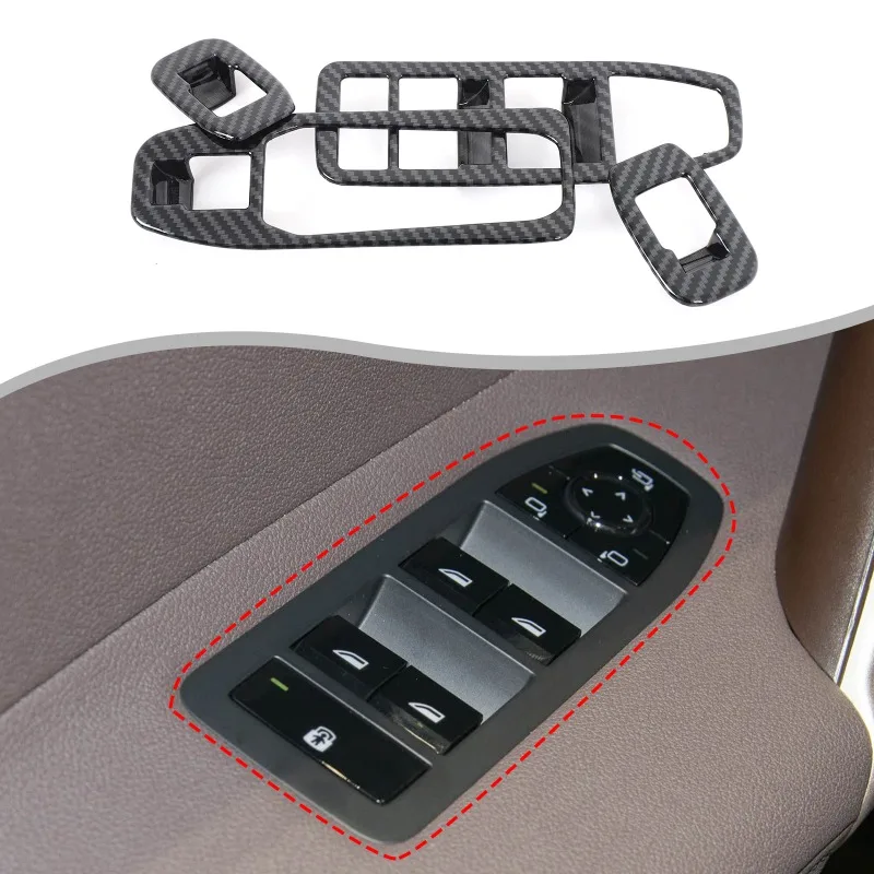 

ABS Carbon Fiber Window Switch Trim Glass Lift Frame for 2022-2024 BMW iX (Imported) Left- peptide G70 Car Accessories