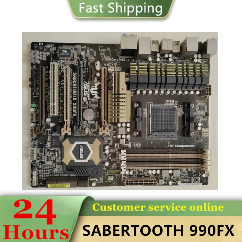 Sabertooth 990fx Moederbord Gebruikt Originele Socket Am3 + Am3 Ddr3 32Gb Usb2.0 Usb3.0 Sata3 Desktop Moederbord