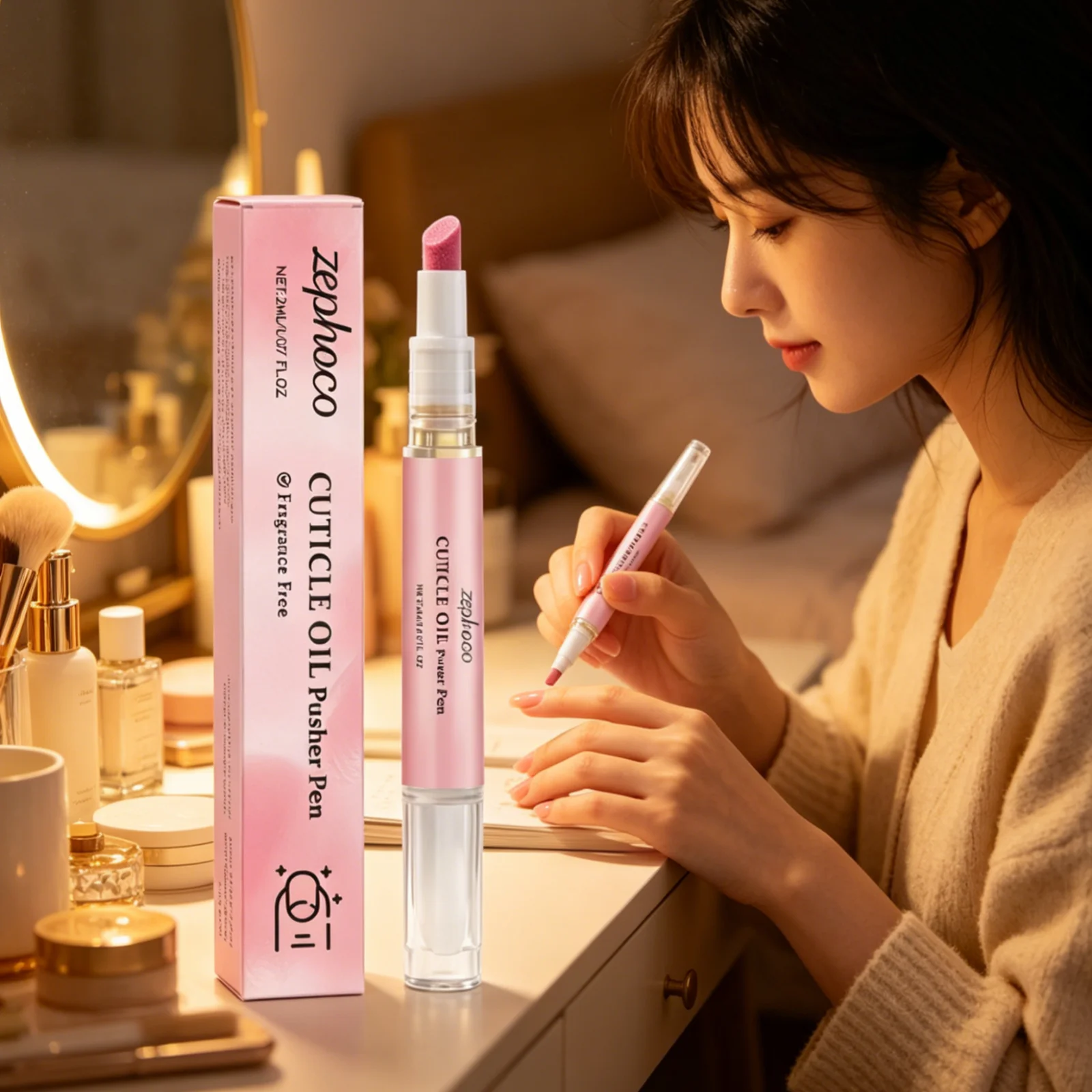Zephoco Cuticle Oil Pusher Pen Nail Protection Long Lasting Moisturizing Deep Nourishing Repair Damaged Nails Cuticle Care Pen