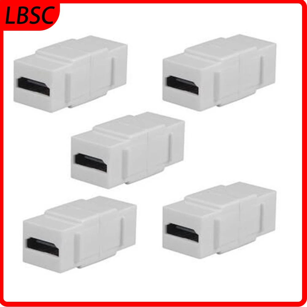 LBSC 5-PACK HD Keystone Jack Female Coupler Insert Snap-in Connector Socket Adapter Port For Wall Plate Outlet Panel - White