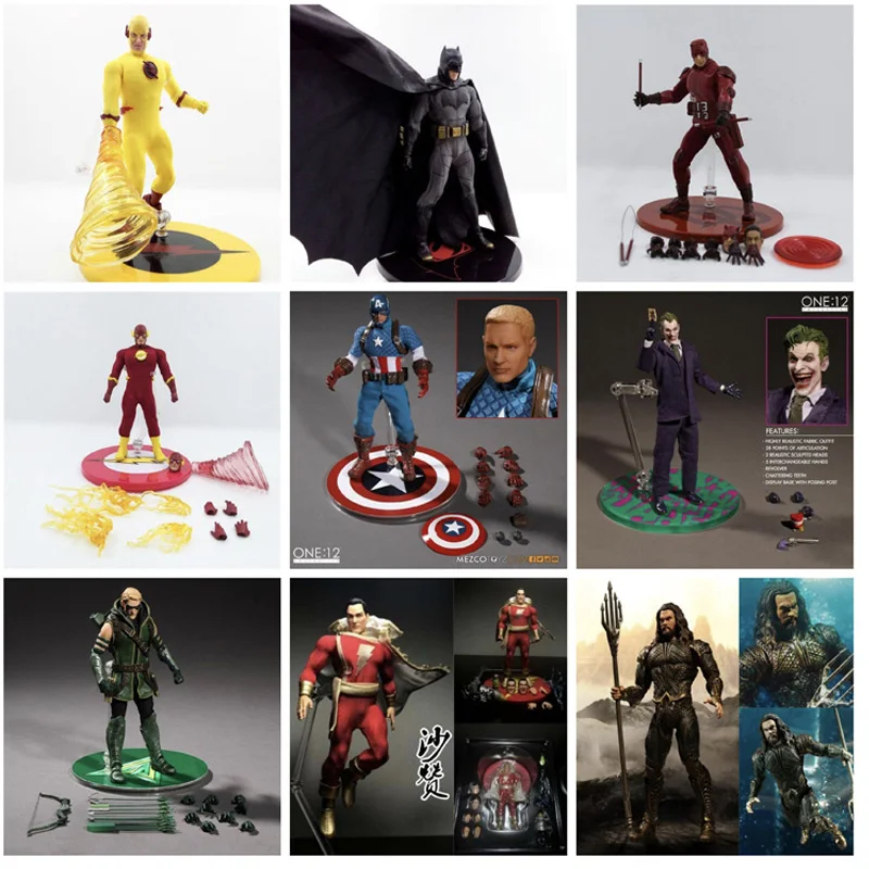 

Mezco Wolverine Batman Figure X-Mem One 12 Green Arrow Punisher Frankenstein The Joker Action Figures Super Hero Series Toys