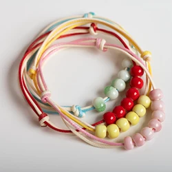 Colorful Handmade Ceramic Bead Bracelet Adjustable Couple Bracelet Simple Stylish Jewelry
